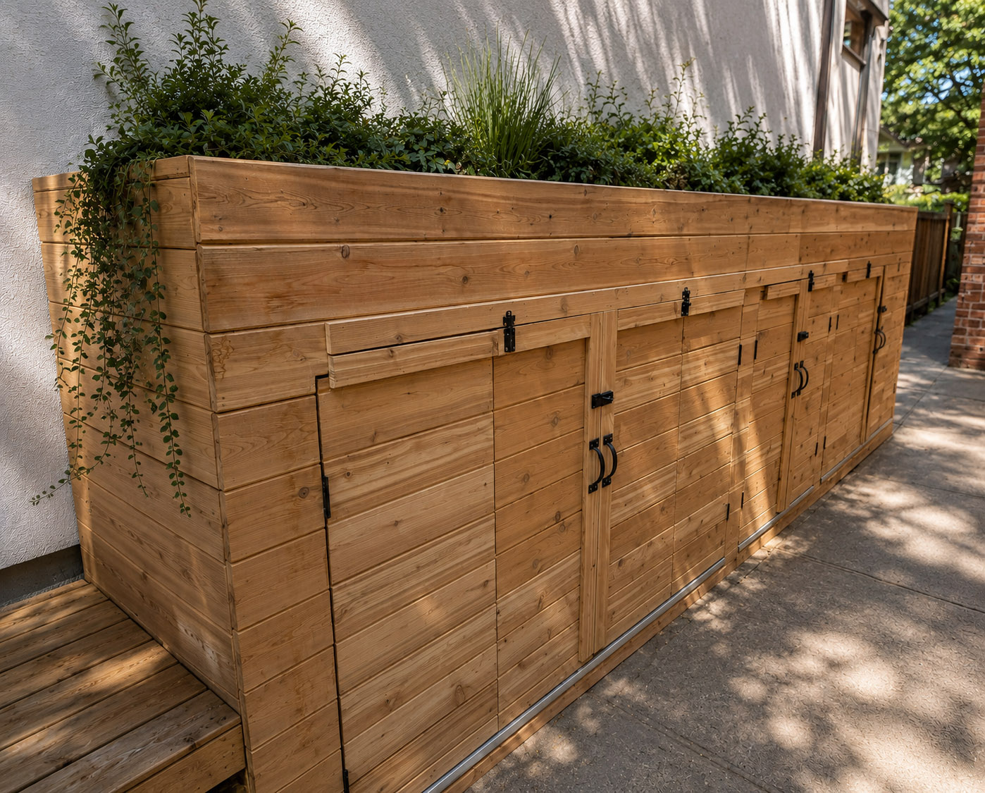 Custom Cedar Bike Storage